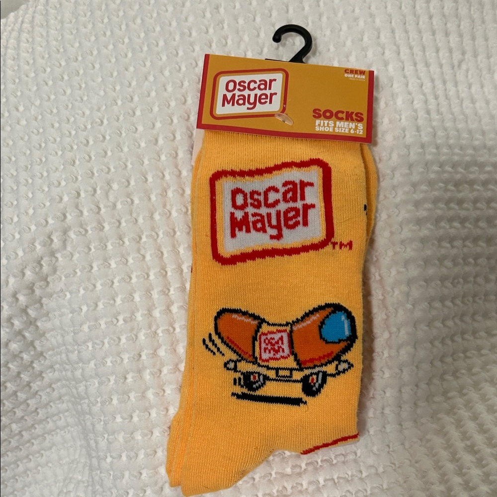 Yellow Oscar Mayer Hot Dog Bus Crew Socks